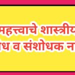 महत्त्वाचे शास्त्रीय शोध व संशोधक mahtvache shodh ani sanshodhak discovery and scientists name
